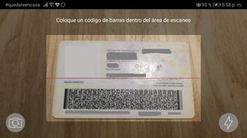 Escaneo del código de barras de la cédula de ciudadanía